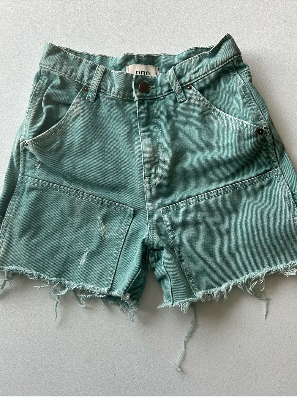 Urban Outfitters BDG Cut Off Carpenter Denim Shorts Green Size 26